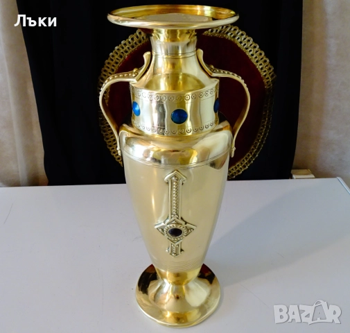 Царски бронзов свещник,ваза,рубин,сапфир,35 см.,780 гр. 