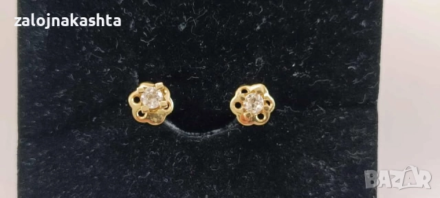 Златни обеци с Брилянти-2,11гр/14кр, снимка 6 - Обеци - 51916350