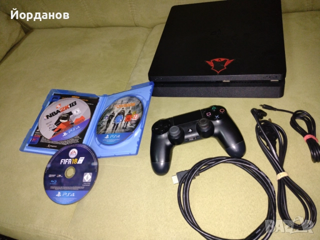 Playstation 4 SuperSlim 500gb. пълен комплект + игри, снимка 6 - PlayStation конзоли - 52892473
