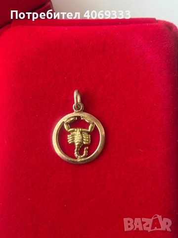 Златна висулка Скорпион 14к, снимка 2 - Колиета, медальони, синджири - 51735148