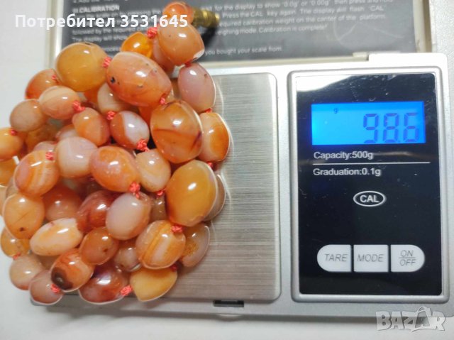 Кехлибарена огърлица с дължина 88см и тегло 97 гр., снимка 4 - Колиета, медальони, синджири - 42514367