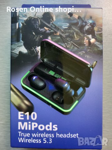 Безжични слушалки E10 МiPods V5.3 с LED дисплей и изискан дизайн ,Промо цена!, снимка 2 - Слушалки, hands-free - 41036727