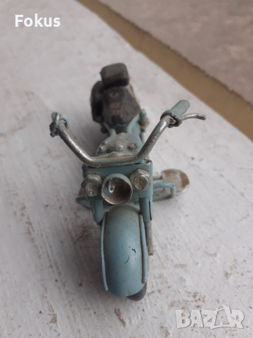 Мотор стара ламаринена играчка модел макет син за колекция, снимка 4 - Антикварни и старинни предмети - 36141632