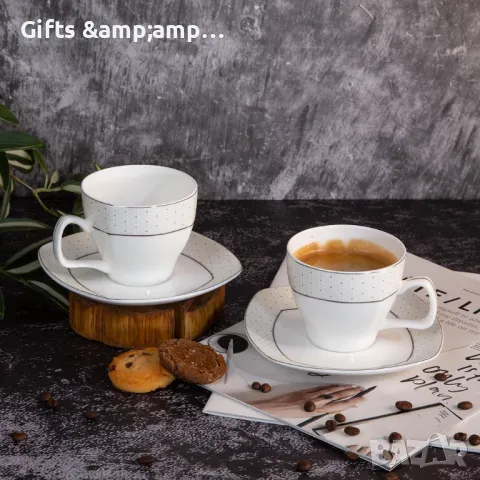 Нежен порцеланов сет за кафе, капучино или чай - четири декора, снимка 3 - Сервизи - 48218172