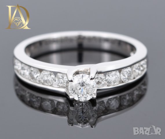 Нов Златен Пръстен с 0.94кт Естествени Брилянти 