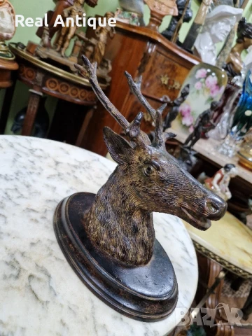 Уникална антикварна френска метална фигура статуетка , снимка 5 - Статуетки - 50893541