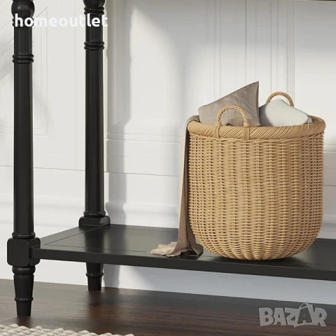 ПРОМОЦИЯ Конзолна маса в черно с елегантен дизайн и допълнително място за съхранение SFZ-004-BK, снимка 4 - Маси - 50686455