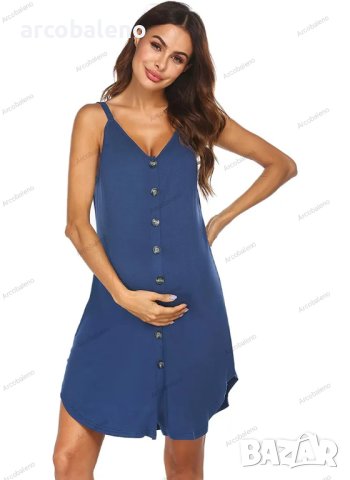 Дамска лятна класическа рокля за бременни, 5цвята - 023, снимка 6 - Дрехи за бременни - 41396320