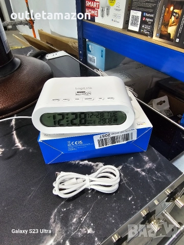 LogiLink радиобудилник с дисплей за температура, таймер за заспиване, включва USB порт за зареждане, снимка 4 - Друга електроника - 52826701