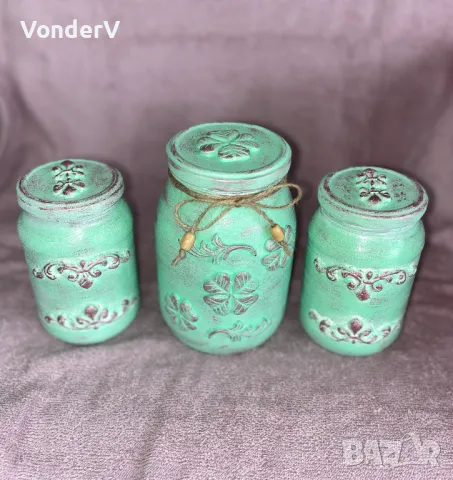 Комплекти за Подарък Стъклени бурканчета за сладки подправки бисквитки Декорирани, снимка 6 - Други - 49963243