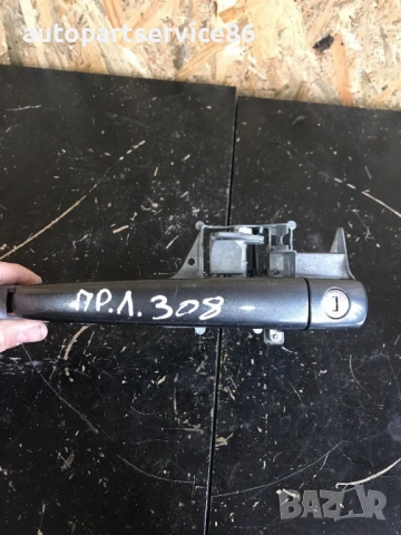 Външна дръжка за предна лява RHD врата сив цвят за Peugeot 308 (2007-2012), снимка 2 - Части - 53621786