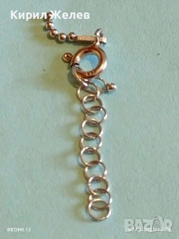 Сребърна удължителна верижка за бижута с топчета и закачалка 52392, снимка 5 - Колиета, медальони, синджири - 52625272