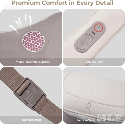 Масажор за врата и раменете с топлина - Aspria Shiatsu дълбокотъканен масажор, снимка 6 - Масажори - 52734401