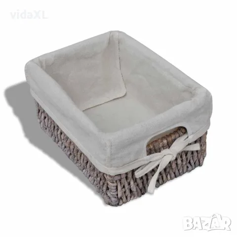 vidaXL Кафяв дървен стелаж с 5 плетени кошници за съхранение, снимка 2 - Кутии за съхранение - 56146333