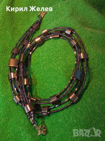 ШИКОЗНА ХЕНД - МЕЙД ВЕЧЕРНА АРТ ОГЪРЛИЦА от ПОЛИРАН ПОЛУСКЪПОЦЕНЕН КАМЪК МАГНЕТИТ и МЪНИСТА 26551, снимка 15 - Колиета, медальони, синджири - 41753400