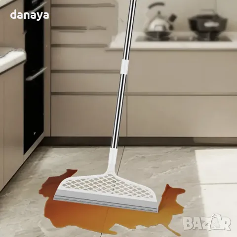 5533 Въртяща се силиконова метла за сухо и мокро почистване, снимка 8 - Мопове, кофи, четки и метли - 48311907