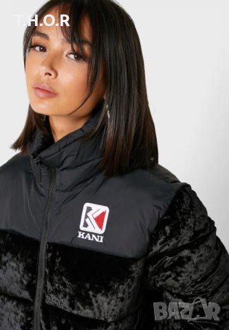 KARL KANI Retro Velvet Puffer Jacket дамско зимно яке - р.М, снимка 8 - Якета - 33887167