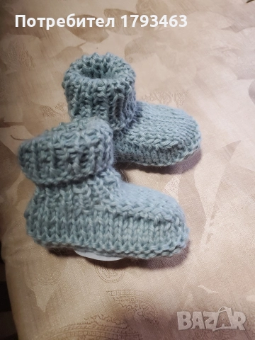 Ръчно плетени бебешки ботушки за бебе до 6 месеца, снимка 15 - Комплекти за бебе - 46466151