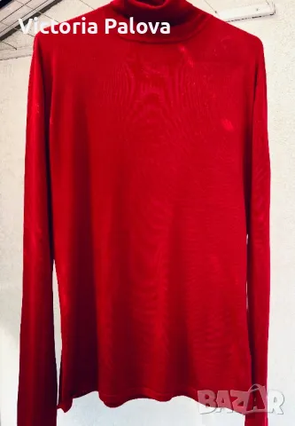 Червено копринено поло JULIETTA, снимка 11 - Блузи с дълъг ръкав и пуловери - 47655964
