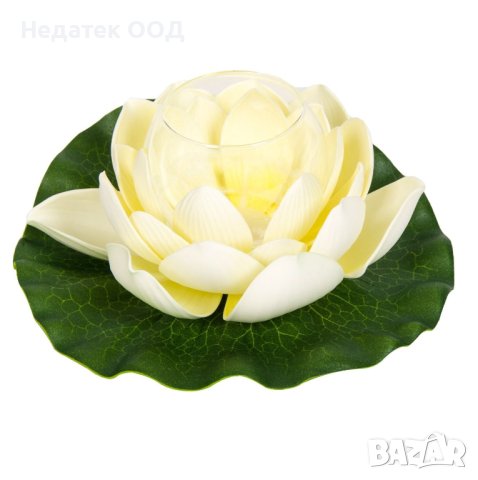 Декоративна поставка за свещ водна лилия,  Reso, 20см, снимка 1 - Изкуствени цветя - 41549239
