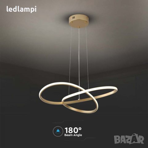 LED Полилей 20W Златен Топло Бяла Светлина, снимка 2 - Полилеи - 41395297