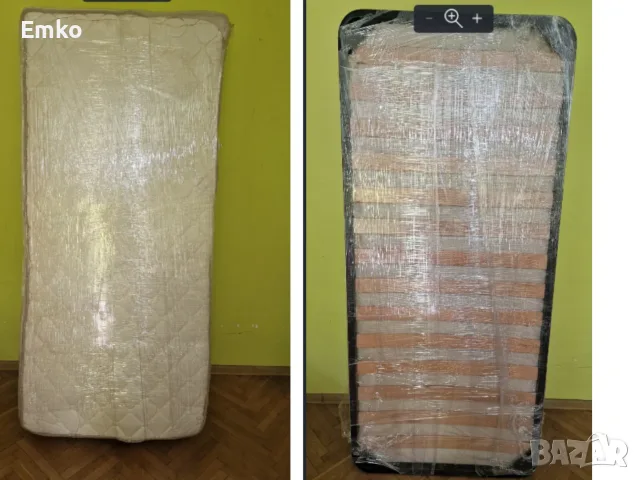 Метално единично легло 90×200 см с двулицев матрак – 2 броя налични