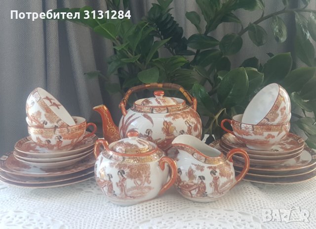 Антикварен Amari сервиз Гейши порцелан " яйчена черупка" Япония