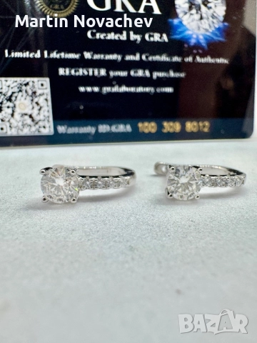 Сребърни обеци с мойсанит (Диамант) 0.5 карата