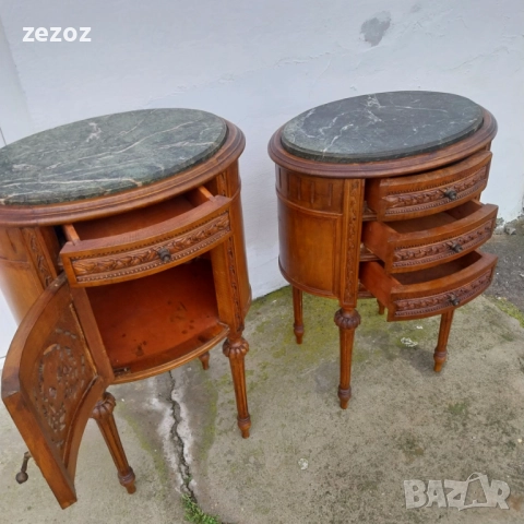 Антикварни шкафчета с мрамор, снимка 5 - Шкафове - 52581634