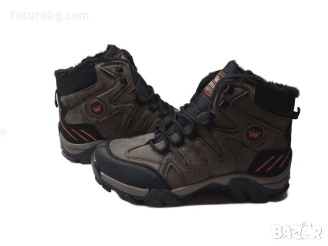 Кафяви водоустоичиви боти за зимата с черен акцент, снимка 2 - Мъжки боти - 38645231