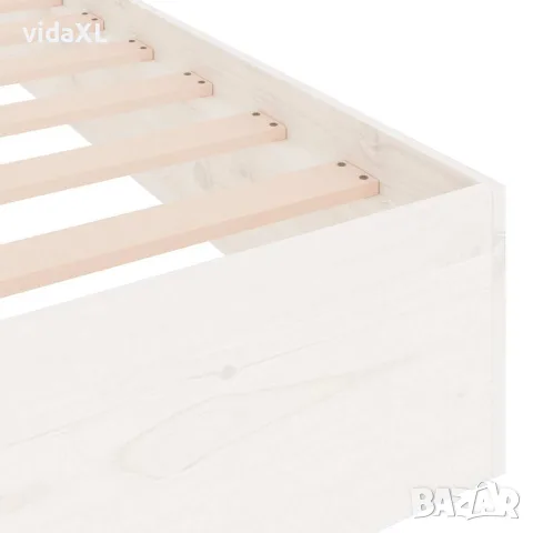 vidaXL Рамка за легло, бяла, бор дърво масив, 160х200 см, снимка 7 - Спални и легла - 56147940