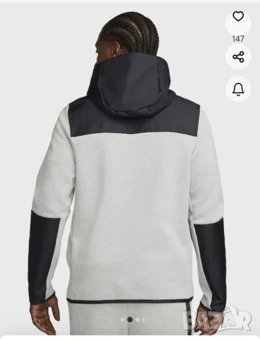 Страхотно мъжко спортно горнище яке NIKE TECH FLEECE размер 2ХL , снимка 3 - Спортни дрехи, екипи - 55982182