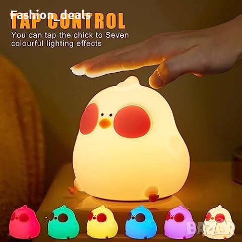 Нова Бебешка нощна светлина с промяна на 7 LED цвята/Силиконова лампа бебе, снимка 5 - Други - 41661941