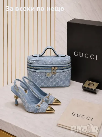 Gucci Дамски Светло Сини Обувки На Ток Гучи Код E149, снимка 6 - Дамски обувки на ток - 55800121