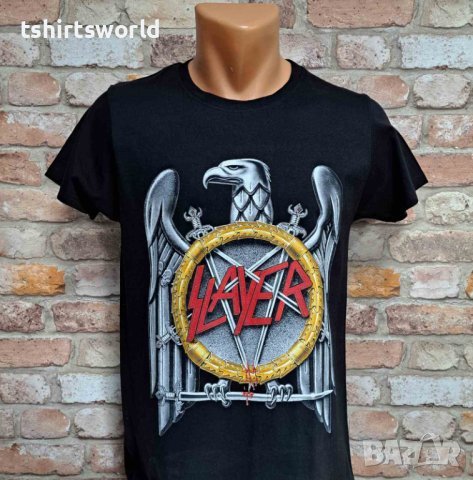 Нова мъжка тениска с дигитален печат на музикалната група Slayer, снимка 3 - Тениски - 42648624