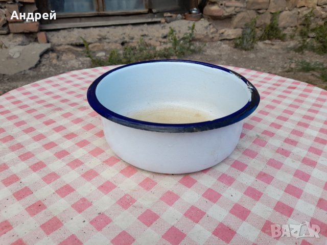 Стара емайлирана паница,купа #10, снимка 2 - Антикварни и старинни предмети - 33961319