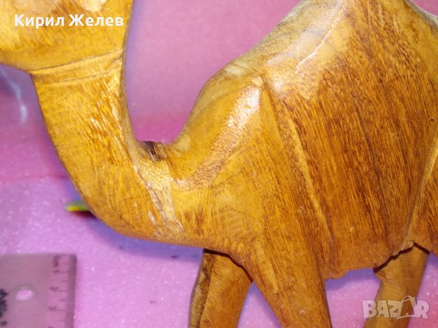 СТАРА ДЕКОРАТИВНА ДЪРВЕНА ФИГУРКА на КАМИЛА РЪЧНА ИЗАБОТКА За КОЛЕКЦИЯ УКРАСА 42843, снимка 6 - Статуетки - 44314272