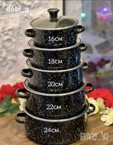 Комплект от 5 броя тенджери , снимка 3 - Съдове за готвене - 47516006