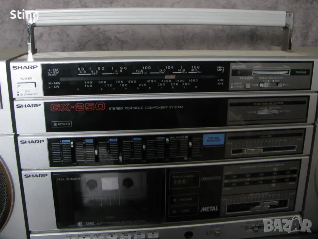 SHARP GX - 250H Радиокасетофон ,  BOMBOX   Супер  Як, снимка 2 - Радиокасетофони, транзистори - 50421604