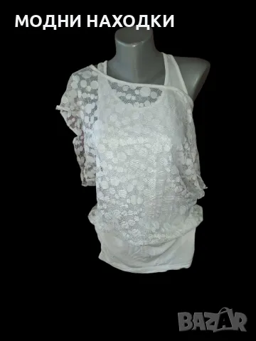 Интересна Дантелена Блуза, снимка 2 - Тениски - 49817942