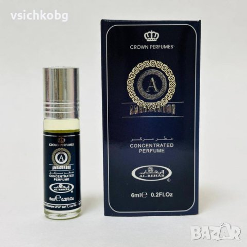 Арабско парфюмно масло от Al Rehab AMBASSADOR men 6 ml сандалово дърво,  мускус, оуд 0% алкохол