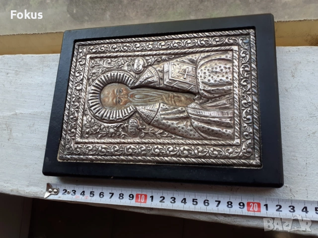 Голяма сребърна икона със сертификат 950, снимка 7 - Антикварни и старинни предмети - 53429910