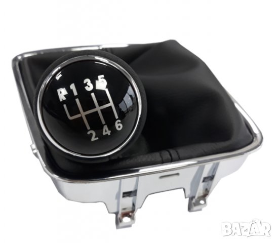 Топка за скоростен лост с маншон подходяща за VW / Seat с 5/6 скорости - черен конец, снимка 1