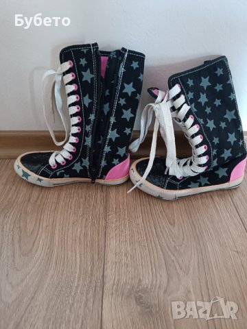 Високи кецове от плат, снимка 2 - Детски боти и ботуши - 41692653
