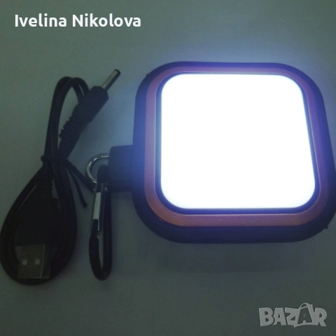 Лампа с карабинер, соларно презареждаща се батерия, ярка LED светлина, снимка 4 - Други - 51474537