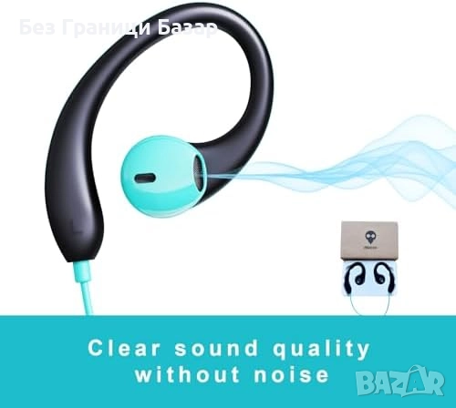 Нови Спортни слушалки с микрофон, спортен дизайн, 3.5 мм жак с кука за ухо и стерео звук, снимка 5 - Слушалки и портативни колонки - 52582244