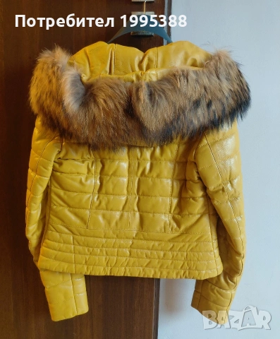 Дамско яке естествена кожа и естествен косъм , снимка 2 - Якета - 53628349