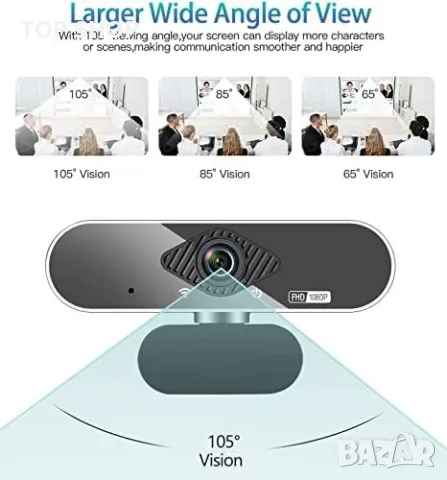 Нова USB Уеб камера с микрофон за компютър Full HD 1080P, снимка 3 - Друга електроника - 49622089