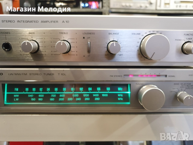 Усилвател Sanyo A 10 + тунер Sanyo T 10L В отлично техническо и визуално състояние., снимка 4 - Ресийвъри, усилватели, смесителни пултове - 51830733