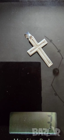 Сребърен ланец със сребърна висулка кръст, снимка 9 - Колиета, медальони, синджири - 52070691
